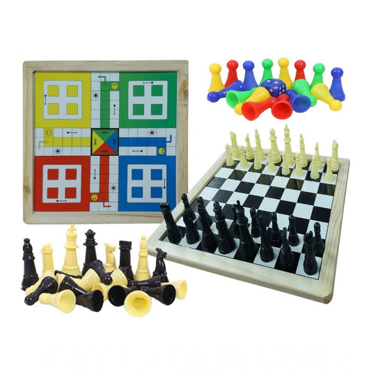 Roneclick Plastic Front And Back Ludo And Chess Board Games For Kids (Multicolor)