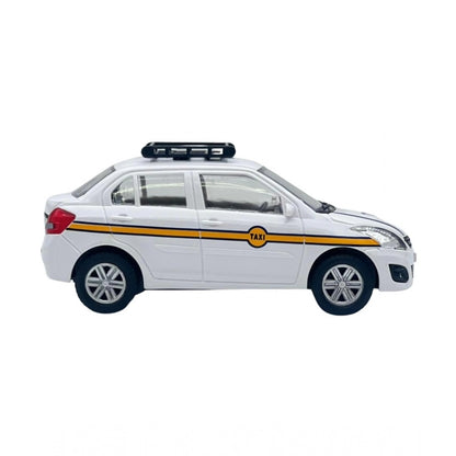 Generic Plastic Ola Uber Swift Taxi Model Car Openable Doors Pull Back Action Collectible Car For Kids (White)