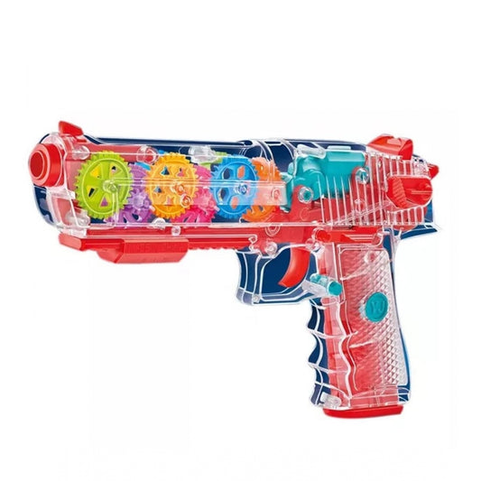 Roneclick Plastic Laser And Flashing 3D Light With Transparent Musical Gun For Kids (Multicolor)