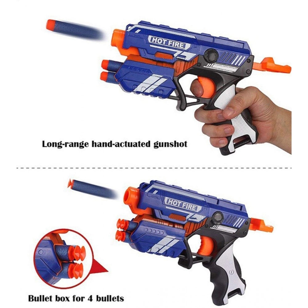 Roneclick Plastic Blaze Storm Soft Bullet Toy Gun For Boy With 10 Safe Soft Foam Bullet Shooting Gun (Blue)