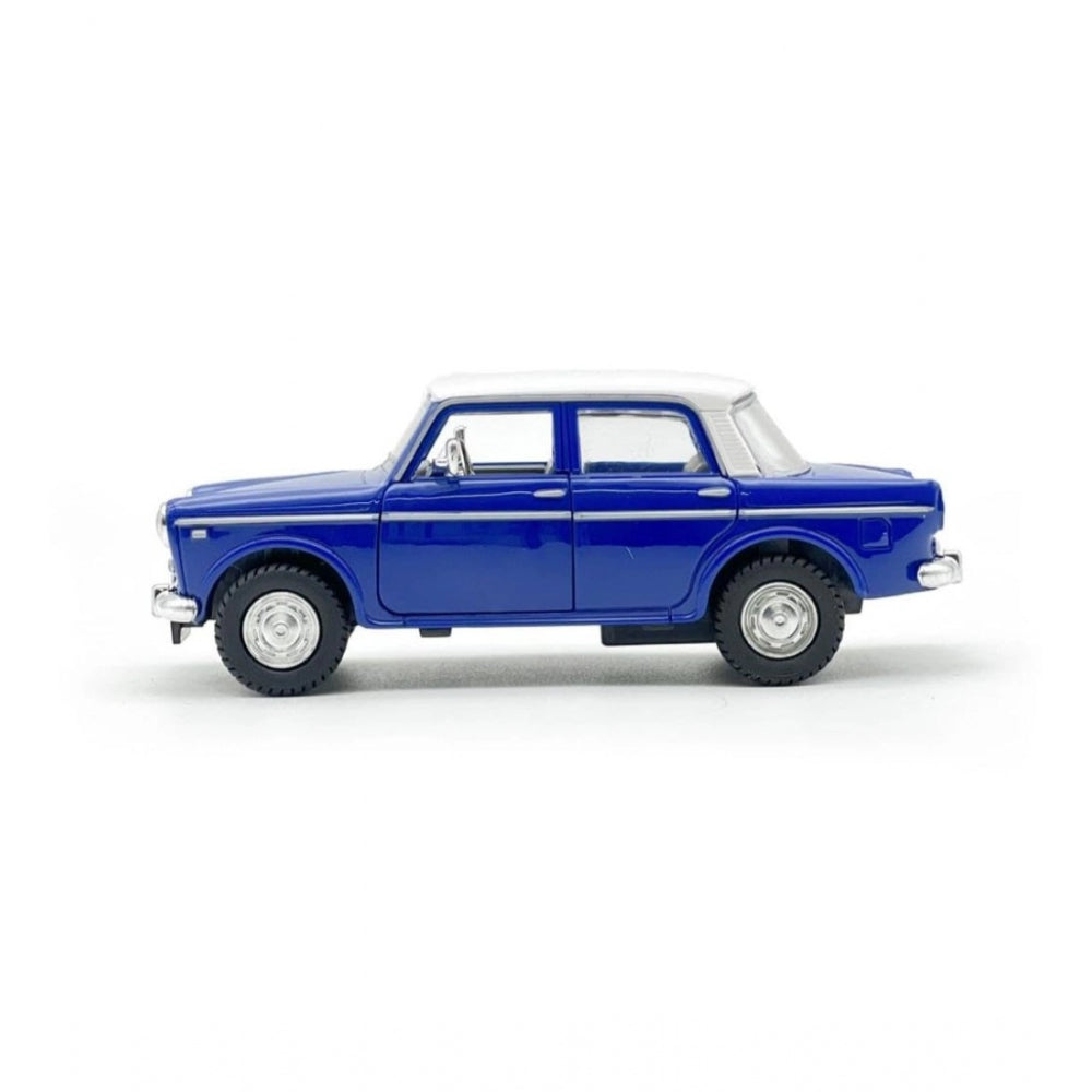 Roneclick Plastic Old Model Fiat Openable Doors Pull Back Action Collectible Car For Kids (Blue)