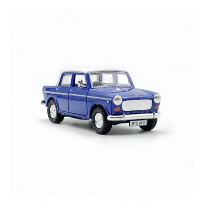 Roneclick Plastic Old Model Fiat Openable Doors Pull Back Action Collectible Car For Kids (Blue)