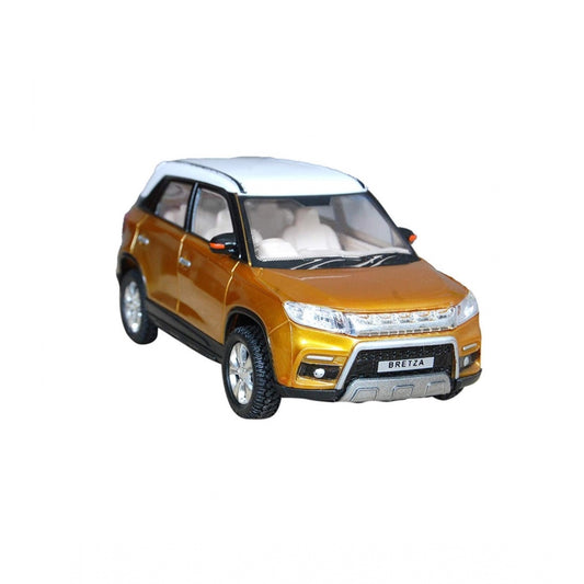 Roneclick Plastic Bretza Suv Pull Back Car (Gold)