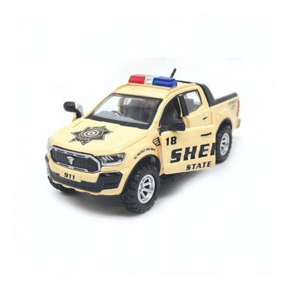 Roneclick Plastic Police Pull Back Toys For Kids Emargency Car (Assorted)