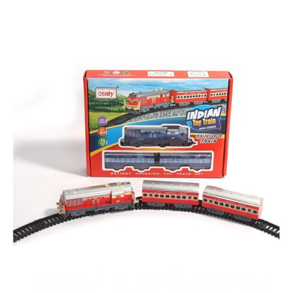 Roneclick Plastic Passenger Toy Train Set With Railway Track For Kids (Assorted)