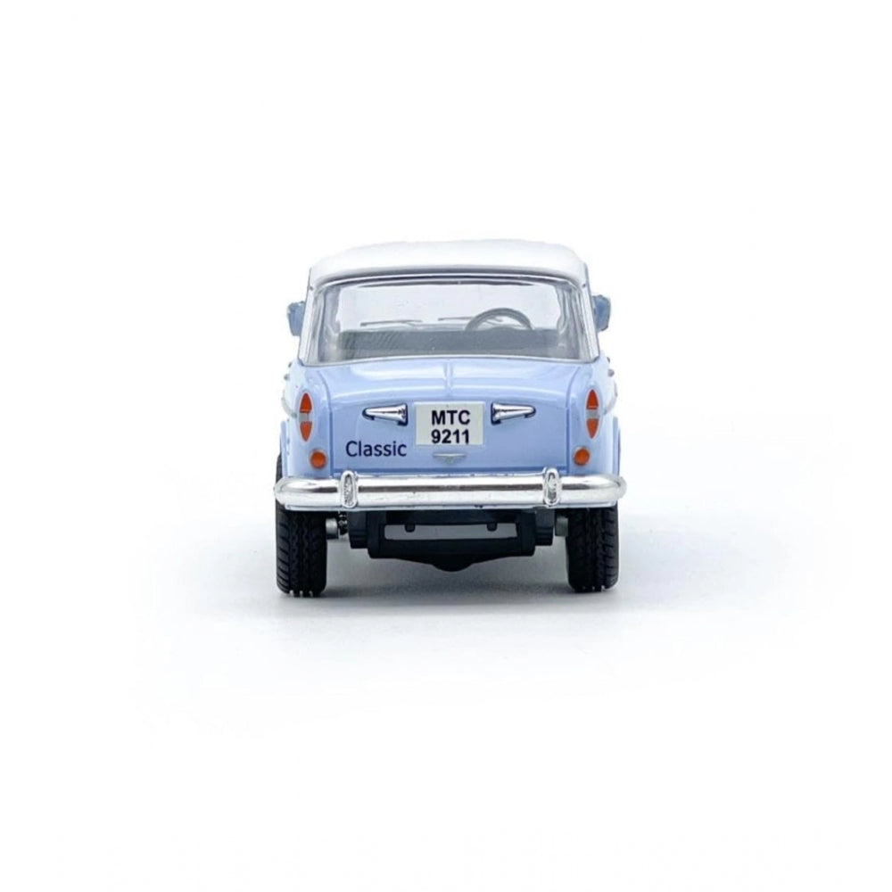 Roneclick Plastic Old Model Fiat Openable Doors Pull Back Action Collectible Car (Sky blue)