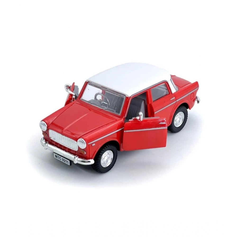 Roneclick Plastic Toy Model Fiat Openable Doors Pull Back Action Collectible Car (Red)