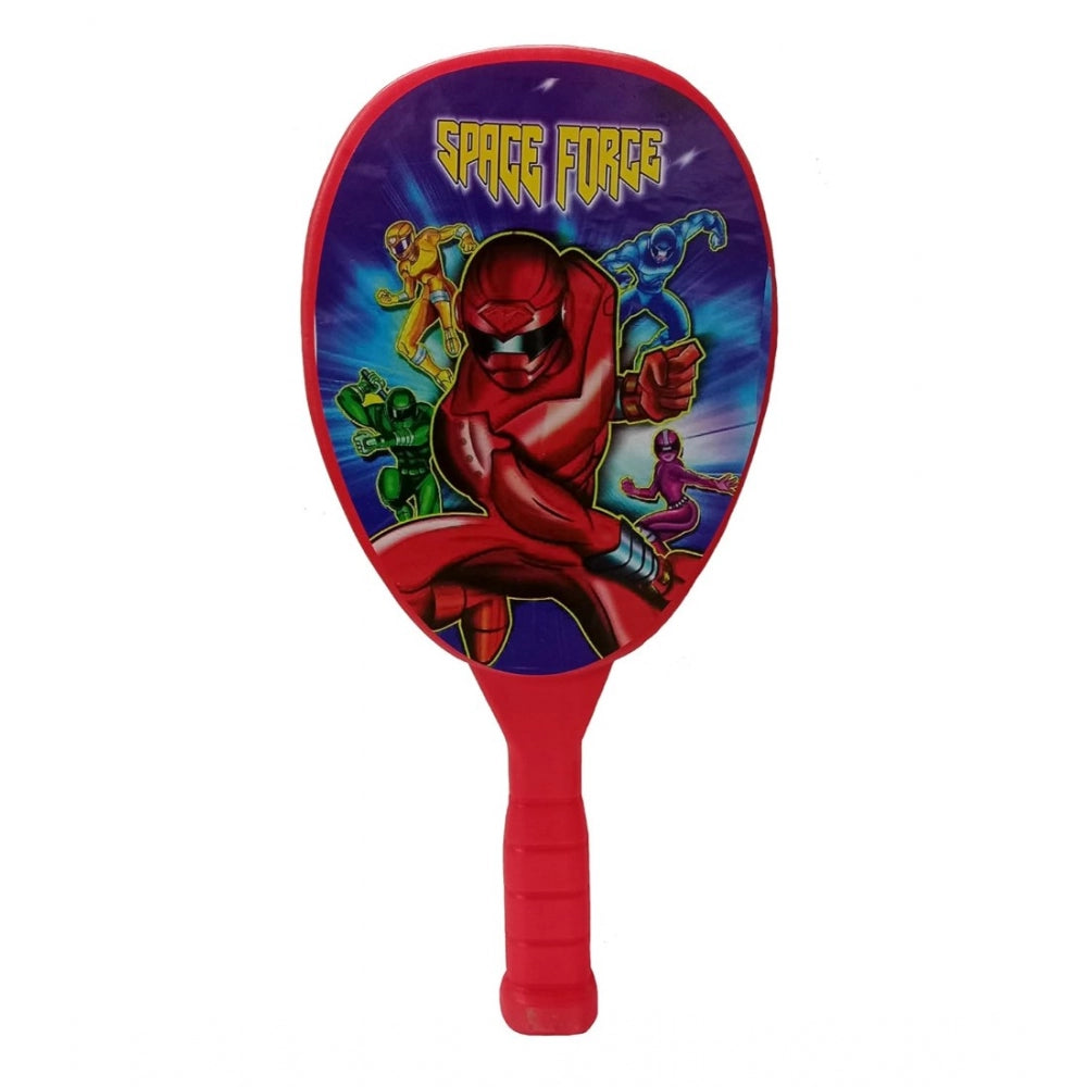 Roneclick Plastic Racket Set For Kids Indoor Outdoor Table Tennis (Red)