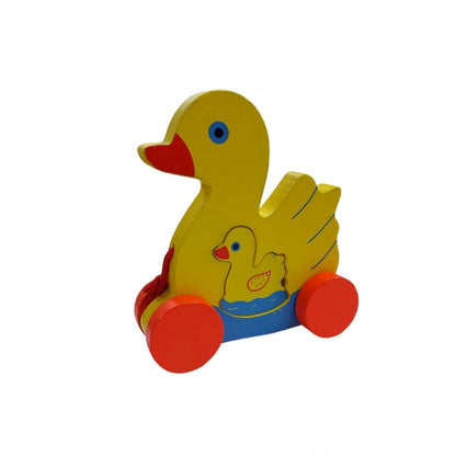 Roneclick Wooden Toddlers Duck Pull Toy For Babies (Multicolor)