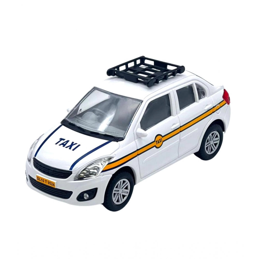 Generic Plastic Ola Uber Swift Taxi Model Car Openable Doors Pull Back Action Collectible Car For Kids (White)