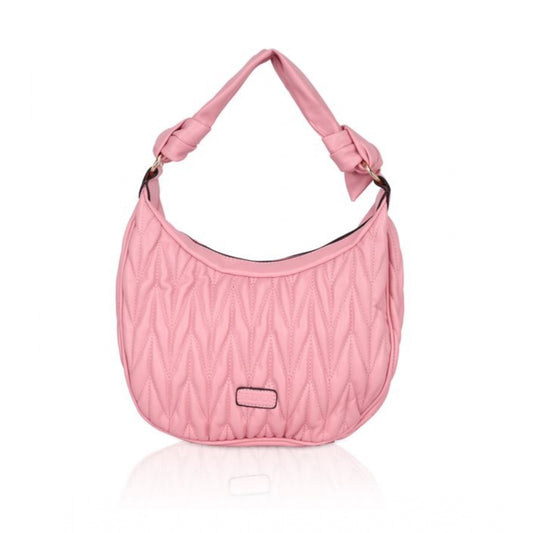 Generic Women's Faux Leather Textured Handbag (Pink)