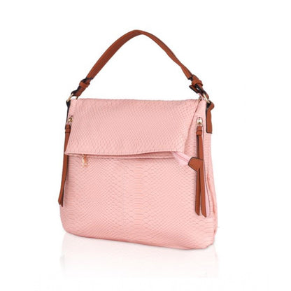 Generic Women's Faux Leather Textured Sling Bag (Pink)