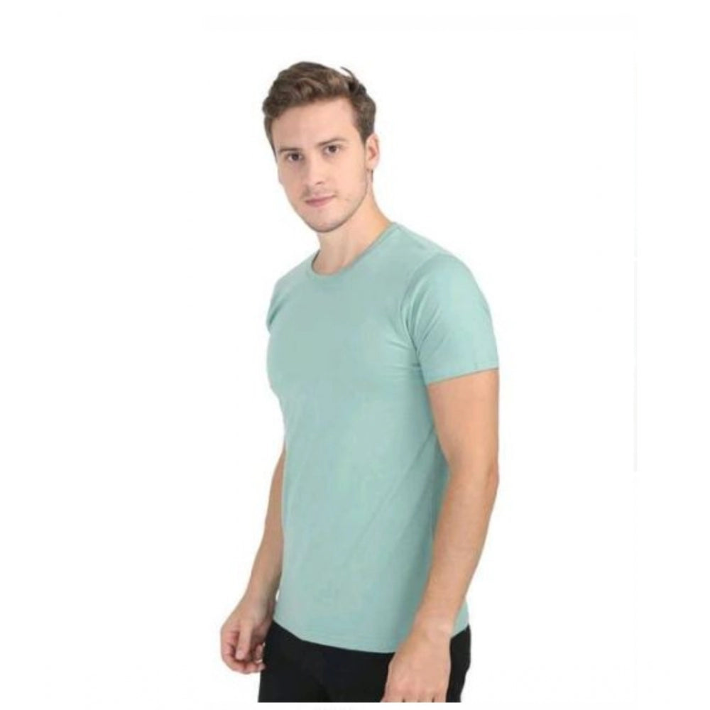 Roneclick Men's Casual Short Sleeves Cotton Round Neck T-shirt (Green)