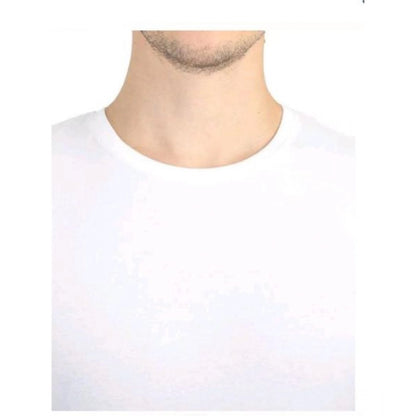 Roneclick Men's Casual Short Sleeves Cotton Round Neck T-shirt (White)