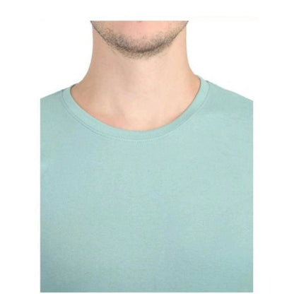 Roneclick Men's Casual Short Sleeves Cotton Round Neck T-shirt (Green)