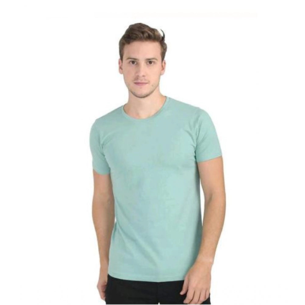 Roneclick Men's Casual Short Sleeves Cotton Round Neck T-shirt (Green)