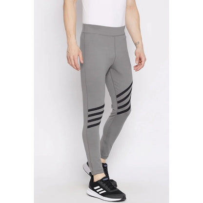 Roneclick Men's Striped Polyester Tights (Grey)