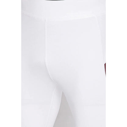 Roneclick Men's Solid Polyester Tights (White)