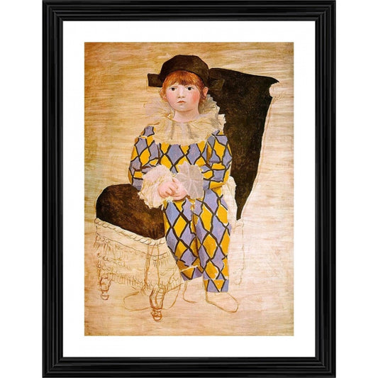 Roneclick Paul in a Clown Suit 1924 Painting With Wood Photo Frame (Multicolor)