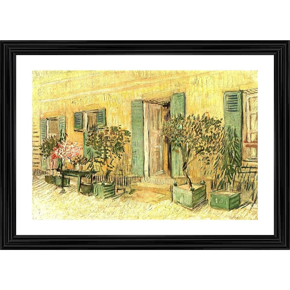 Roneclick Exterior of a Restaurant in Asnières 1887 Painting With Wood Photo Frame (Multicolor)