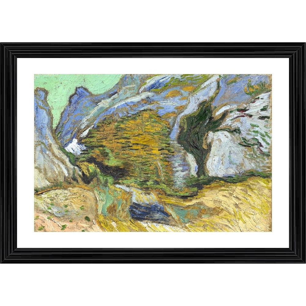 Roneclick Ravine with a Small Stream 1889 Painting With Wood Photo Frame (Multicolor)