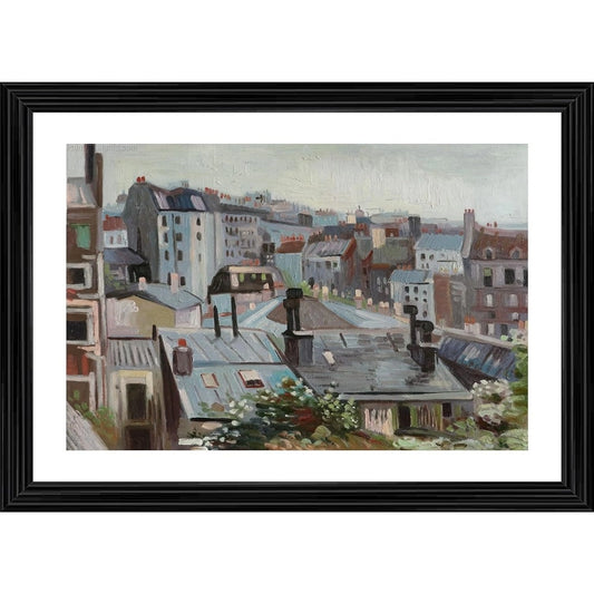 Roneclick View from Vincents Studio 1886 Painting With Wood Photo Frame (Multicolor)