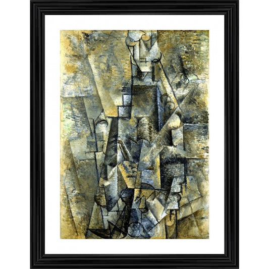 Roneclick Man with a Clarinet 1911 Painting With Wood Photo Frame (Multicolor)