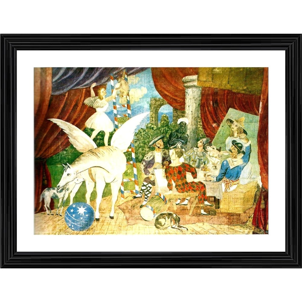 Roneclick Theatre Curtain for Parade 1931 Painting With Wood Photo Frame (Multicolor)