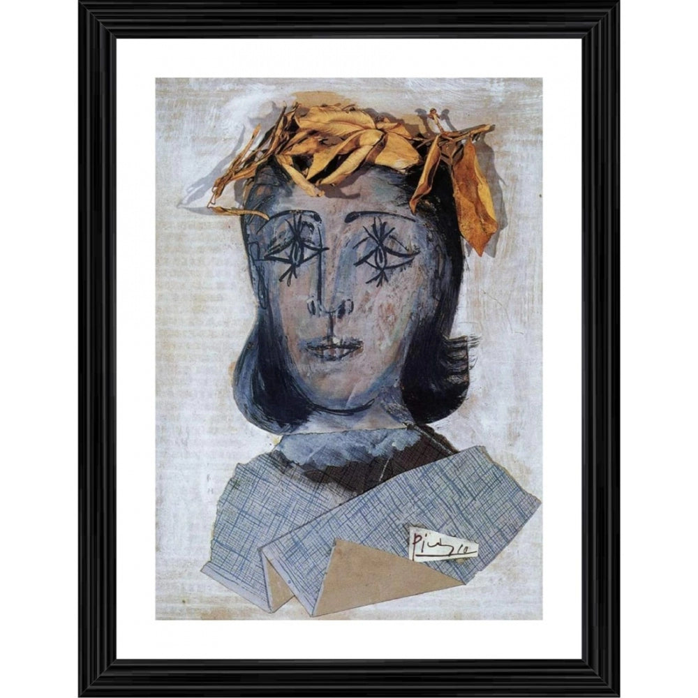 Roneclick Portrait of Dora Maar 1941 Painting With Wood Photo Frame (Multicolor)