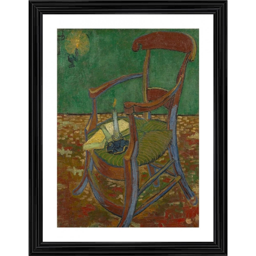 Roneclick Gauguins Chair 1888 Painting With Wood Photo Frame (Multicolor)