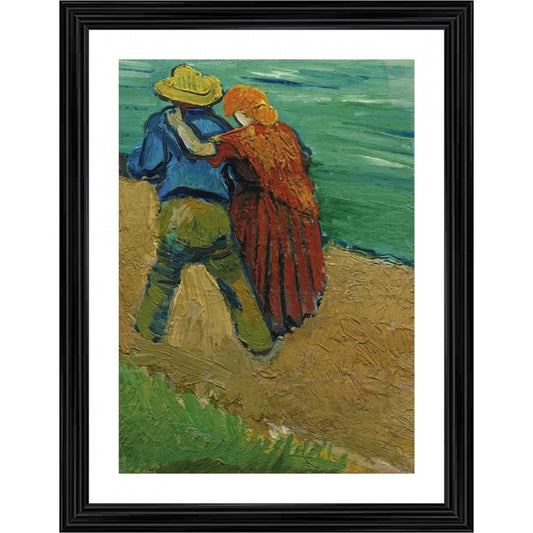 Roneclick Two Lovers in Arles 1888 Painting With Wood Photo Frame (Multicolor)