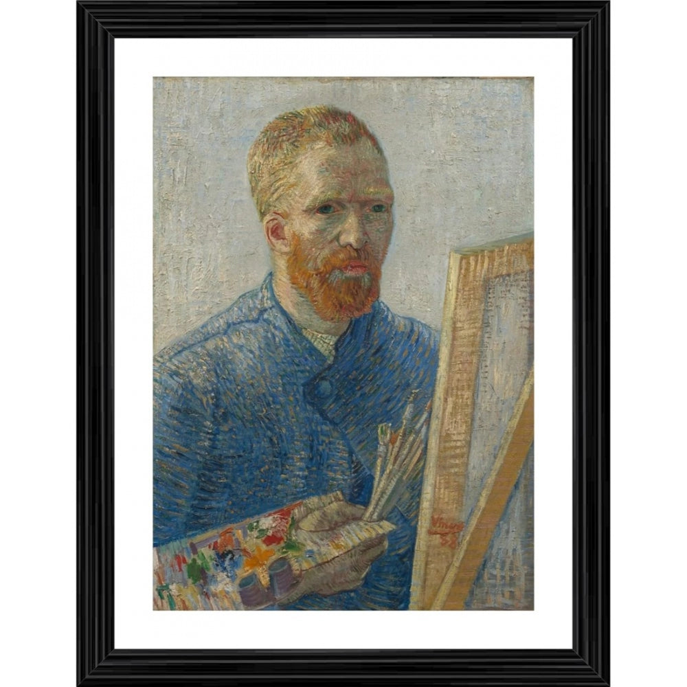 Roneclick Self Portrait as a Painter 1888 Painting With Wood Photo Frame (Multicolor)