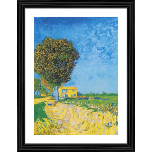 Roneclick A Lane near Arles 1888 Painting With Wood Photo Frame (Multicolor)