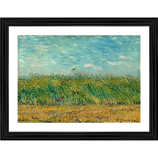 Roneclick Wheatfield with Partridge 1887 Painting With Wood Photo Frame (Multicolor)