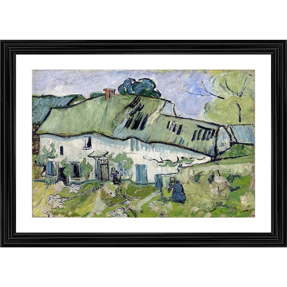 Roneclick Farmhouse 1890 Painting With Wood Photo Frame (Multicolor)