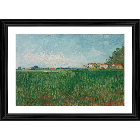 Roneclick Field with Poppies 1890 Painting With Wood Photo Frame (Multicolor)