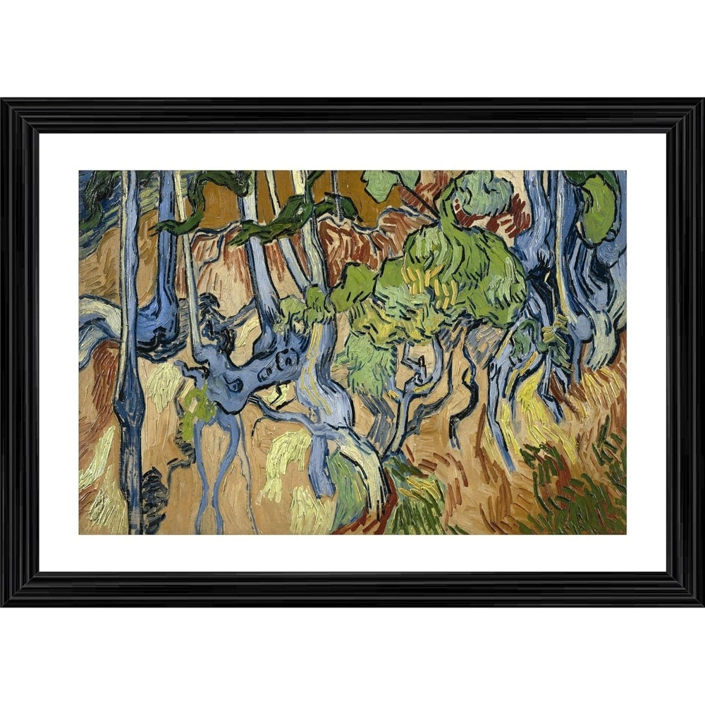 Roneclick Tree Roots 1890 Painting With Wood Photo Frame (Multicolor)