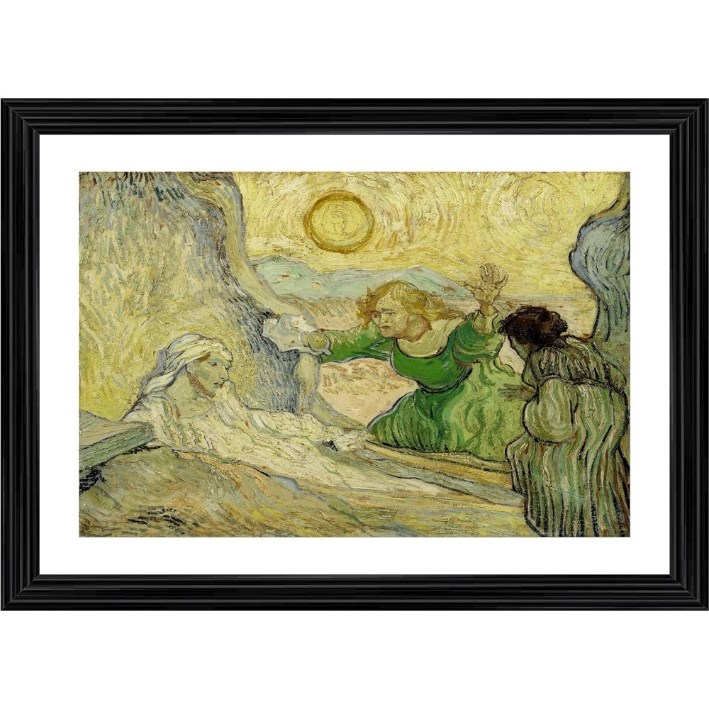 Roneclick The Raising of Lazarus 1890 Painting With Wood Photo Frame (Multicolor)