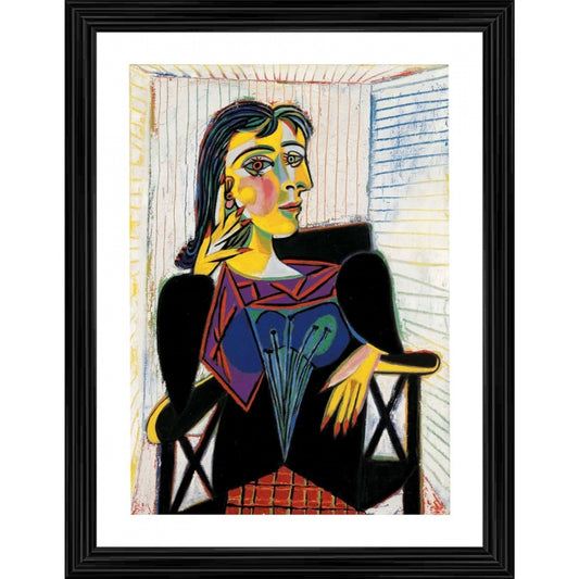 Roneclick Portrait of Dora Maar 1937 Painting With Wood Photo Frame (Multicolor)