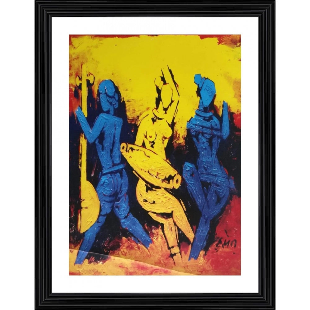 Roneclick Dancers Painting With Wood Photo Frame (Multicolor)