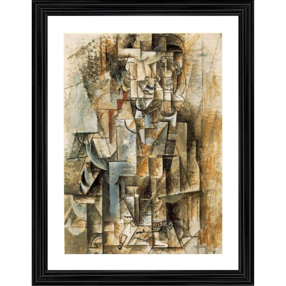 Roneclick Man with a Violin 1912 Painting With Wood Photo Frame (Multicolor)