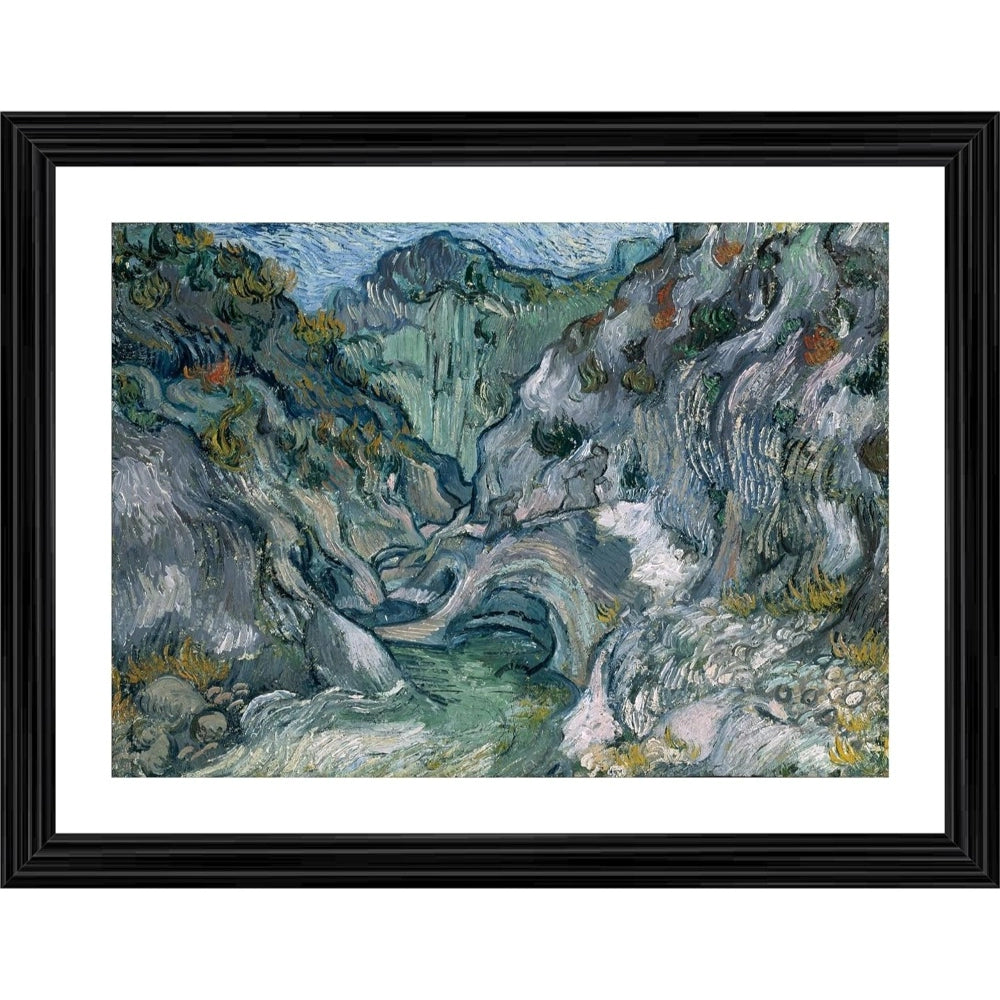 Roneclick Ravine 1889 Painting With Wood Photo Frame (Multicolor)