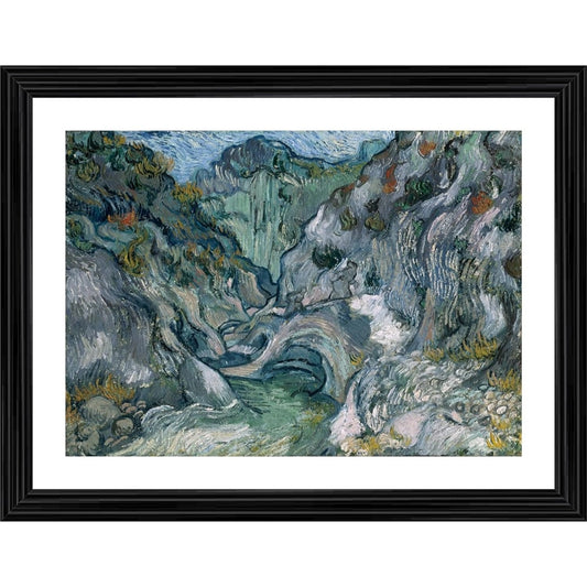 Roneclick Ravine 1889 Painting With Wood Photo Frame (Multicolor)