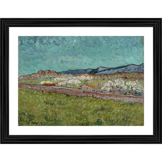 Roneclick View of the Alpilles 1890 Painting With Wood Photo Frame (Multicolor)