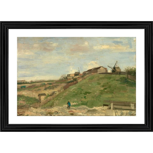 Roneclick The Hill of Montmartre with Stone Quarry 1886 Painting With Wood Photo Frame (Multicolor)