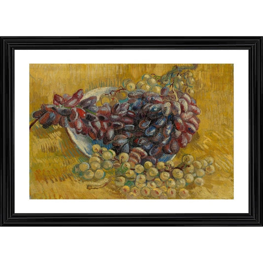 Roneclick Grapes 1887 Painting With Wood Photo Frame (Multicolor)