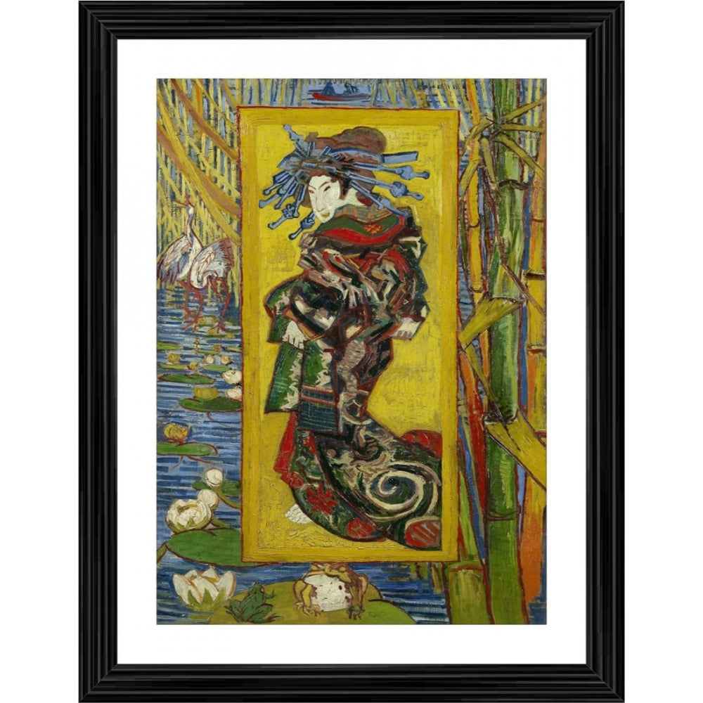 Roneclick Courtesan after Eisen 1887 Painting With Wood Photo Frame (Multicolor)