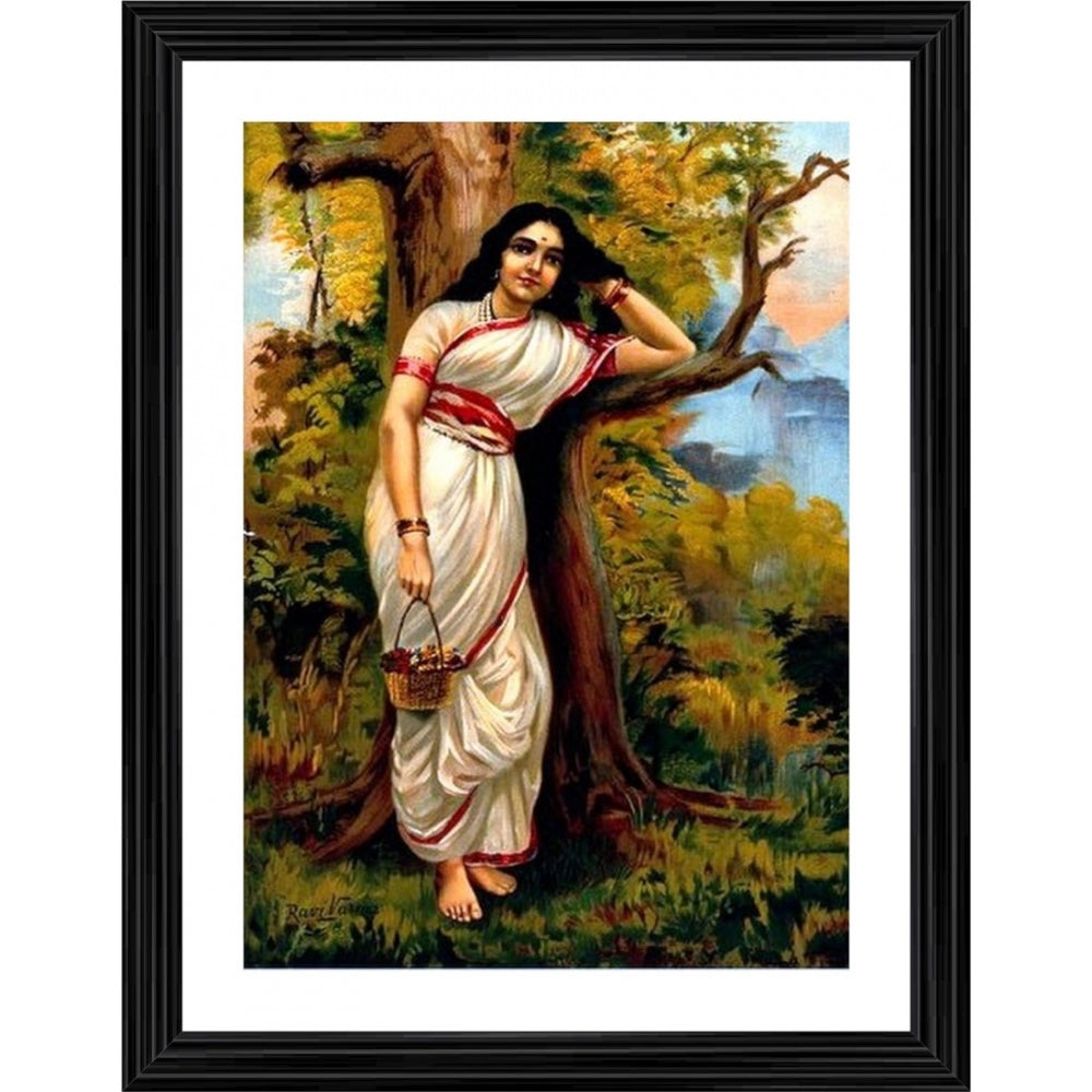 Roneclick Ahalya Ahilya 1900 Painting With Wood Photo Frame (Multicolor)