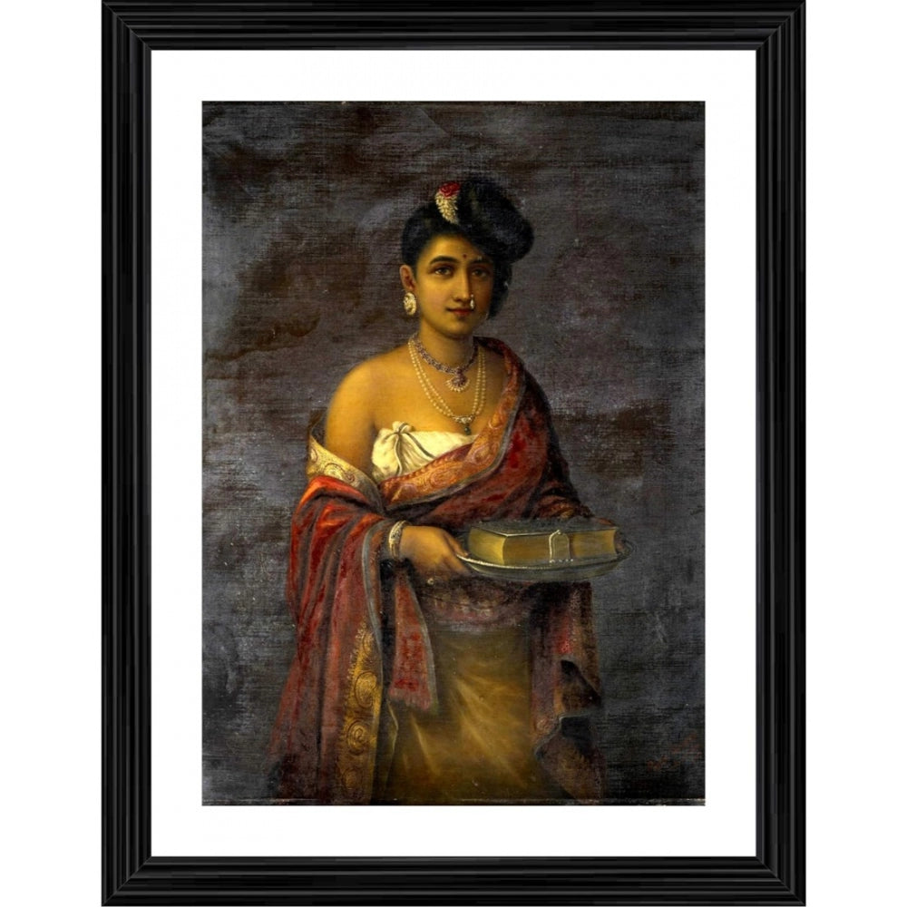 Roneclick The Maharani of Travancore 1887 Painting With Wood Photo Frame (Multicolor)