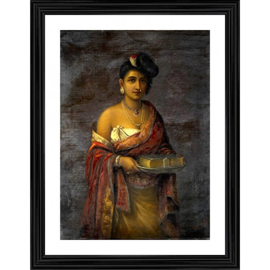 Roneclick The Maharani of Travancore 1887 Painting With Wood Photo Frame (Multicolor)